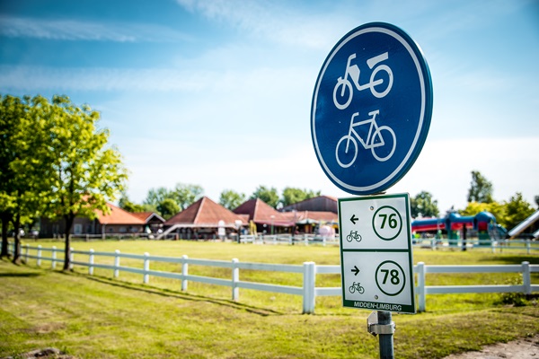 Cycle sign with junction signs in the municipality of Weert