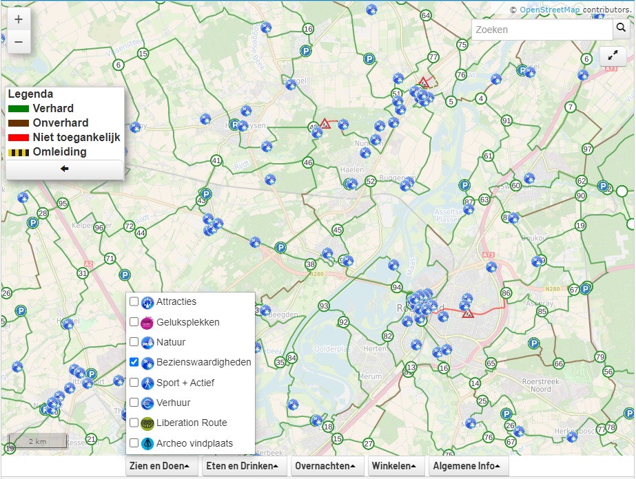 POI fietsrouteplanner Limburg
